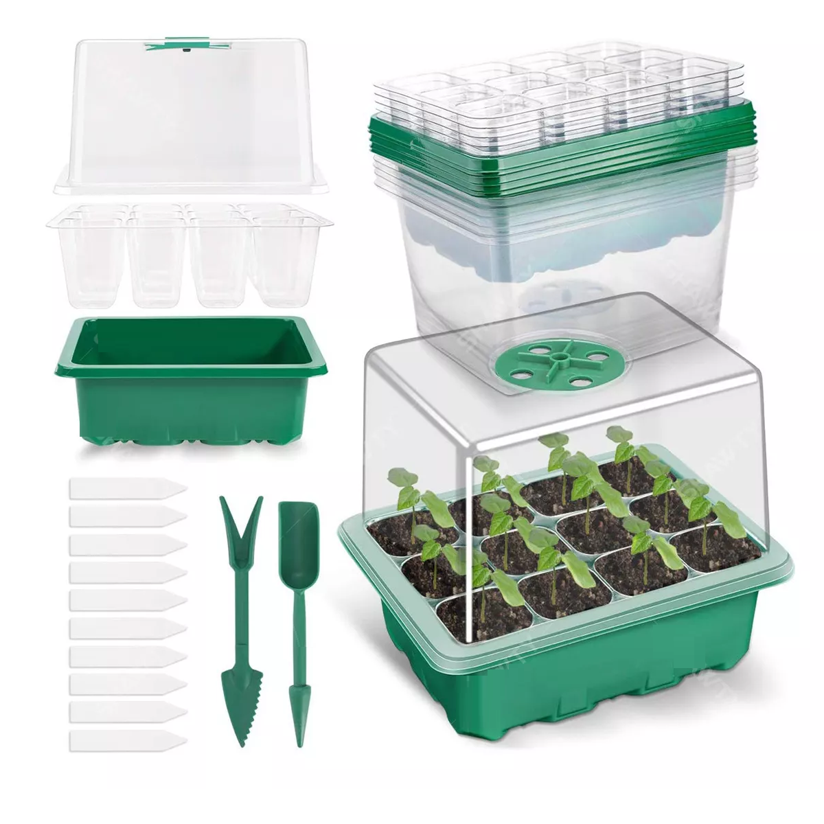 Foto 4 pulgar | Charolas Germinadoras Semillero Invernadero Tapa 10pz Eo Safe Imports Esi-17726 Verde