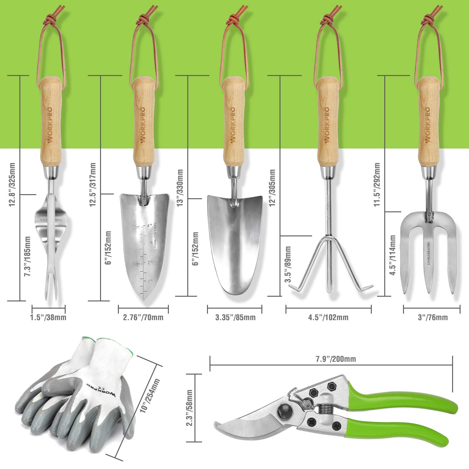 Foto 3 pulgar | Juego De Herramientas De Jardín Workpro De Acero Inoxidable De 7 Piezas Con Bolsa De Mano - Venta Internacional.