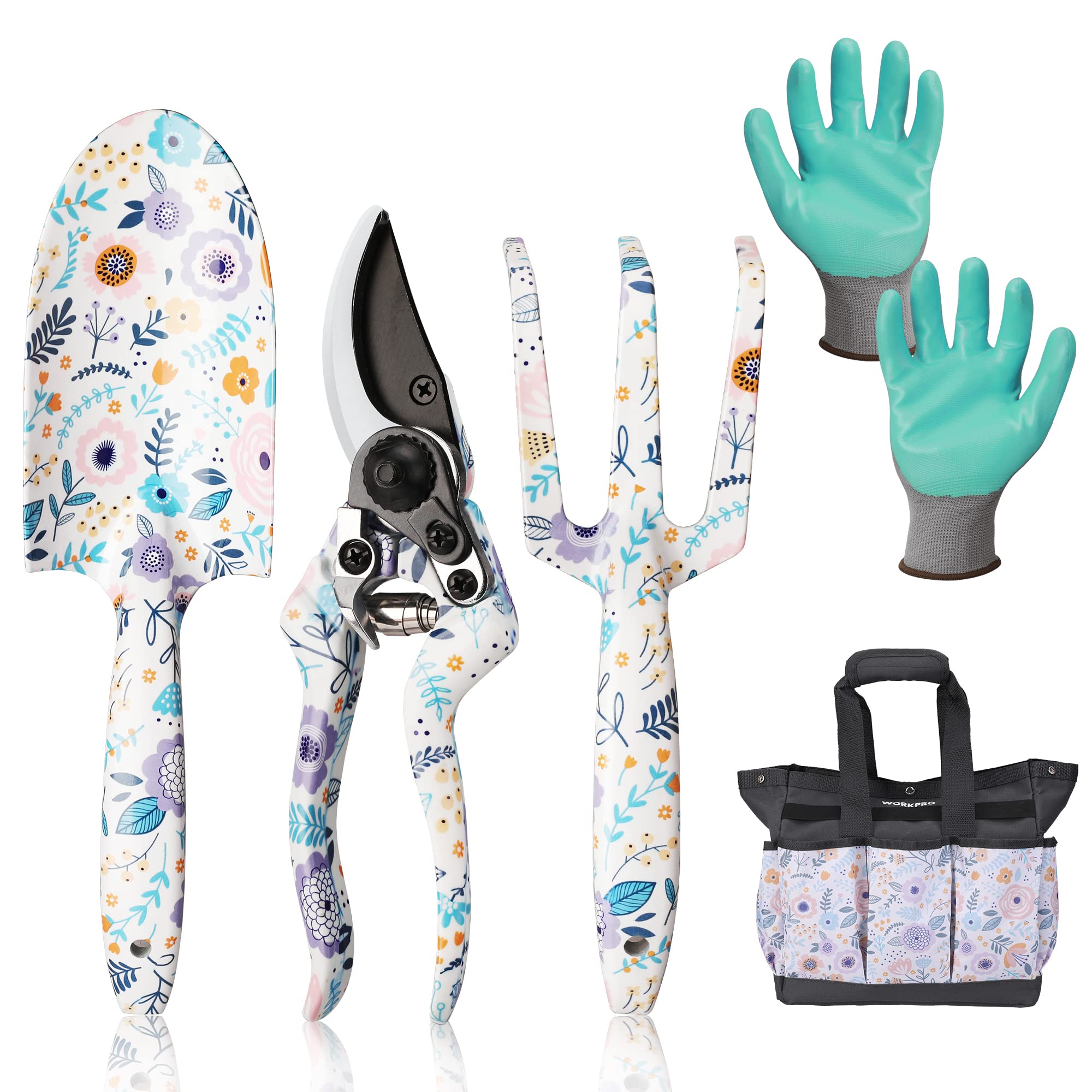 Juego De Herramientas De Jardín Workpro De Aluminio Resistente, 5 Piezas Con Bolsa - Venta Internacional. $790