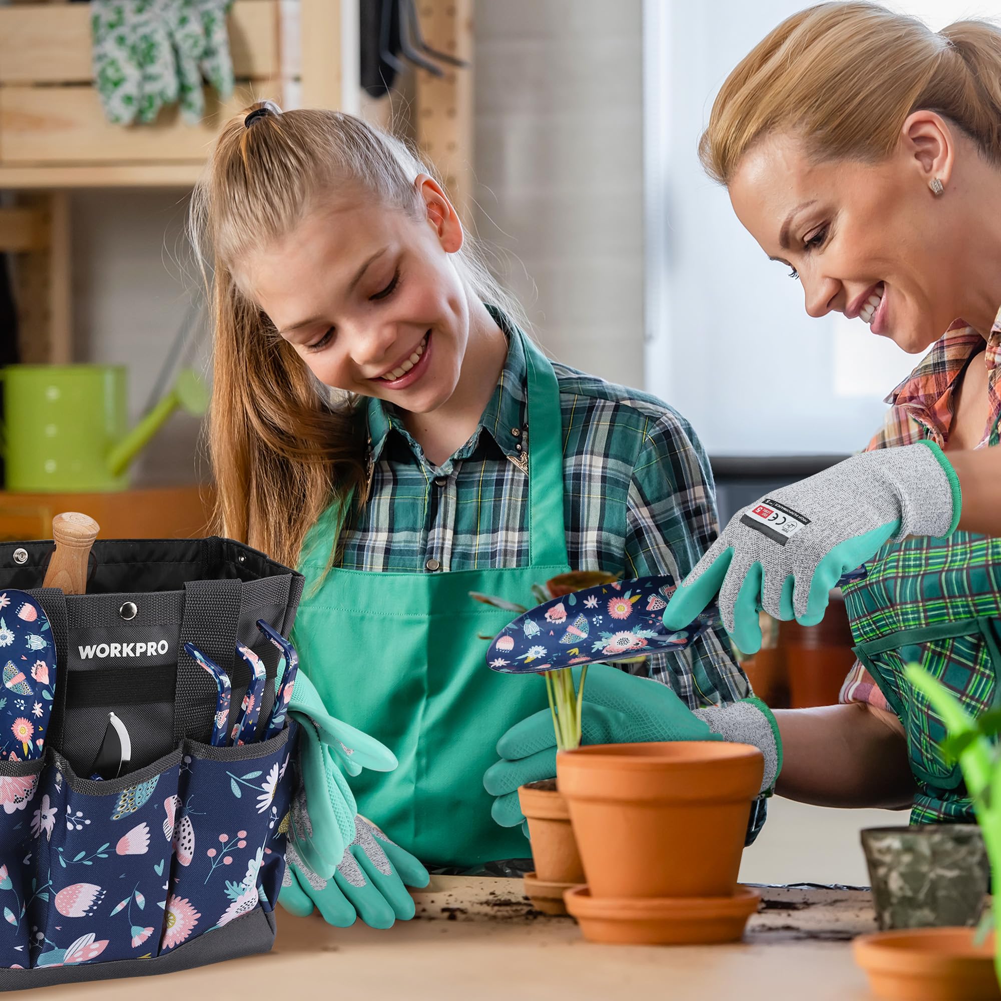 Foto 8 pulgar | Juego De Herramientas De Jardín Workpro De Aluminio Resistente, 5 Piezas Con Bolsa Azul - Venta Internacional.