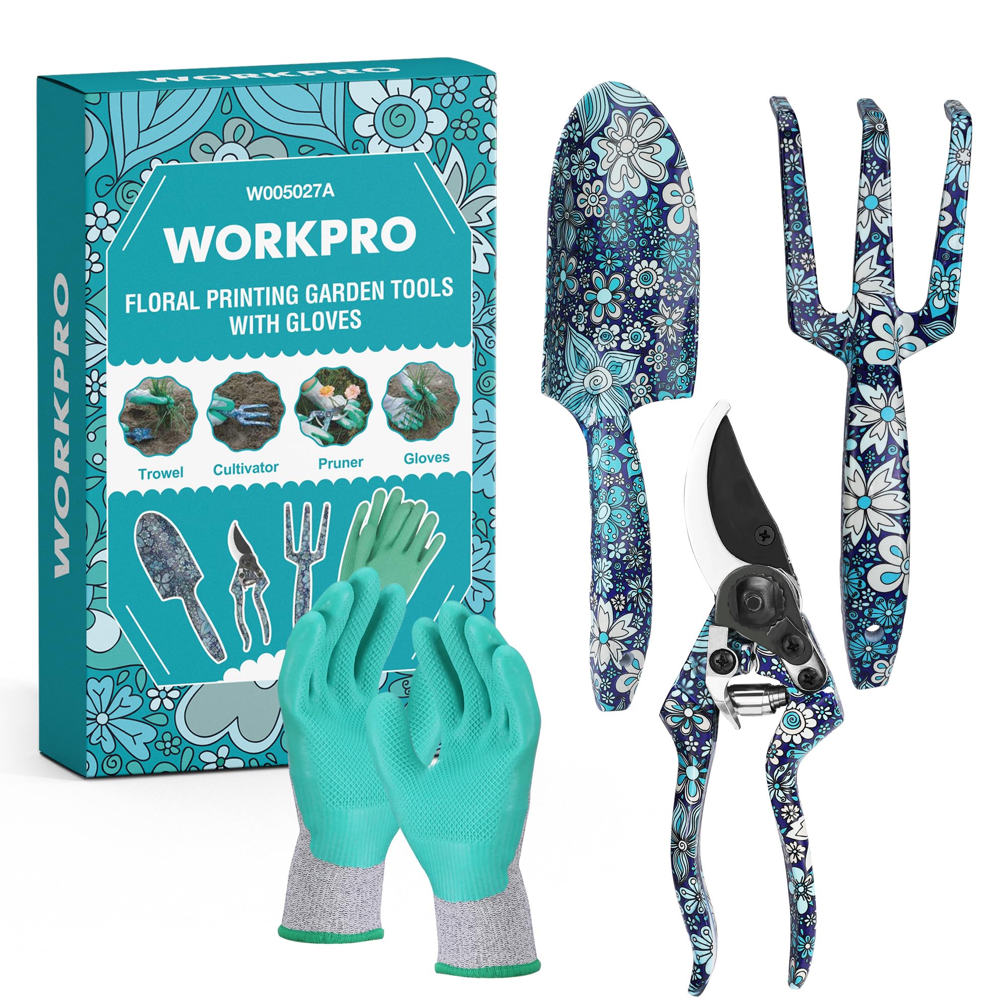 Juego De Herramientas De Jardín Workpro De Aluminio, 4 Piezas, Con Paleta, Rastrillo Y Podadora - Venta Internacional. $627