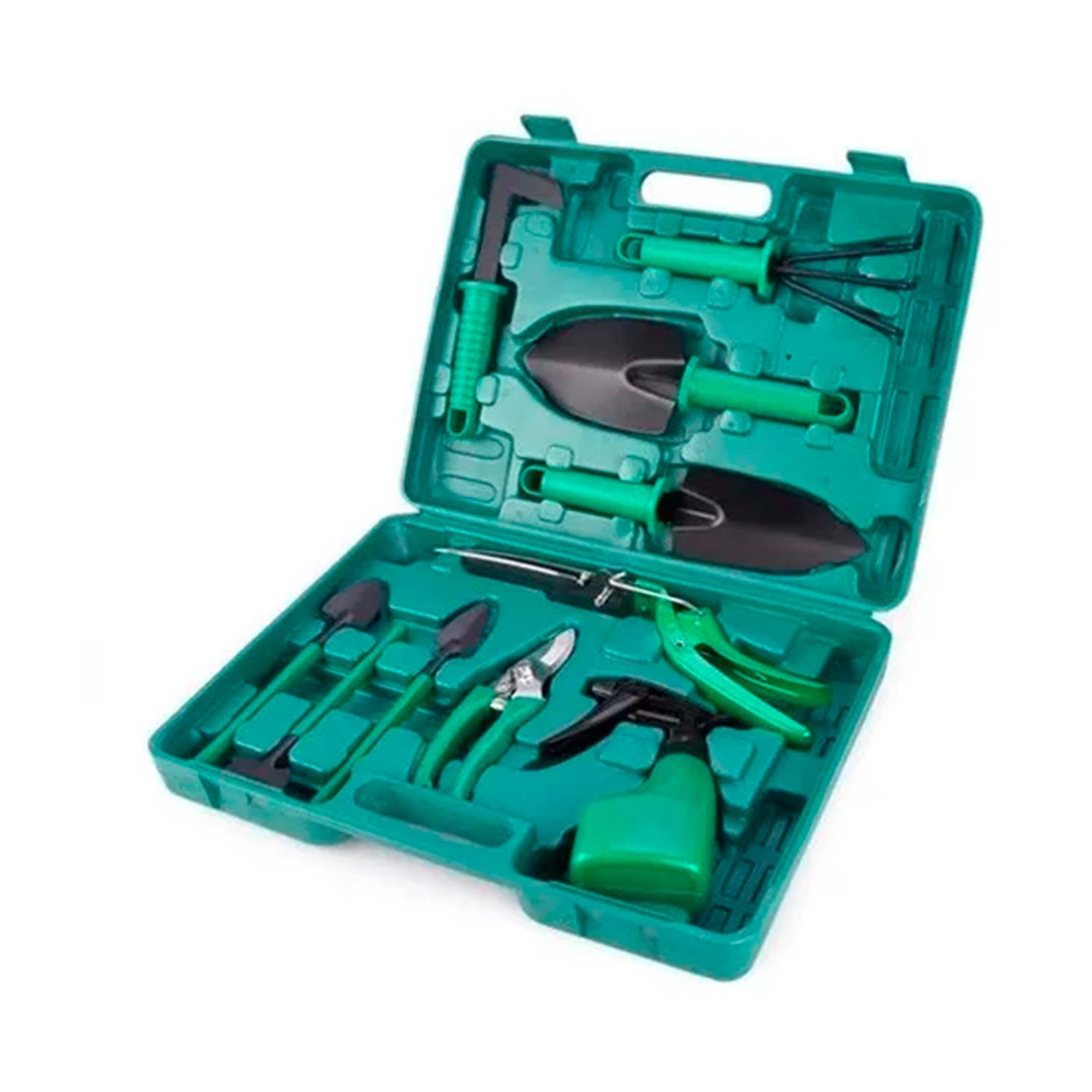 Foto 2 pulgar | Kit De Herramientas De Jardinería Con Rastrillo De Acero Y Tijeras De Podar Con Funda, 10 Unidades - Venta Internacion