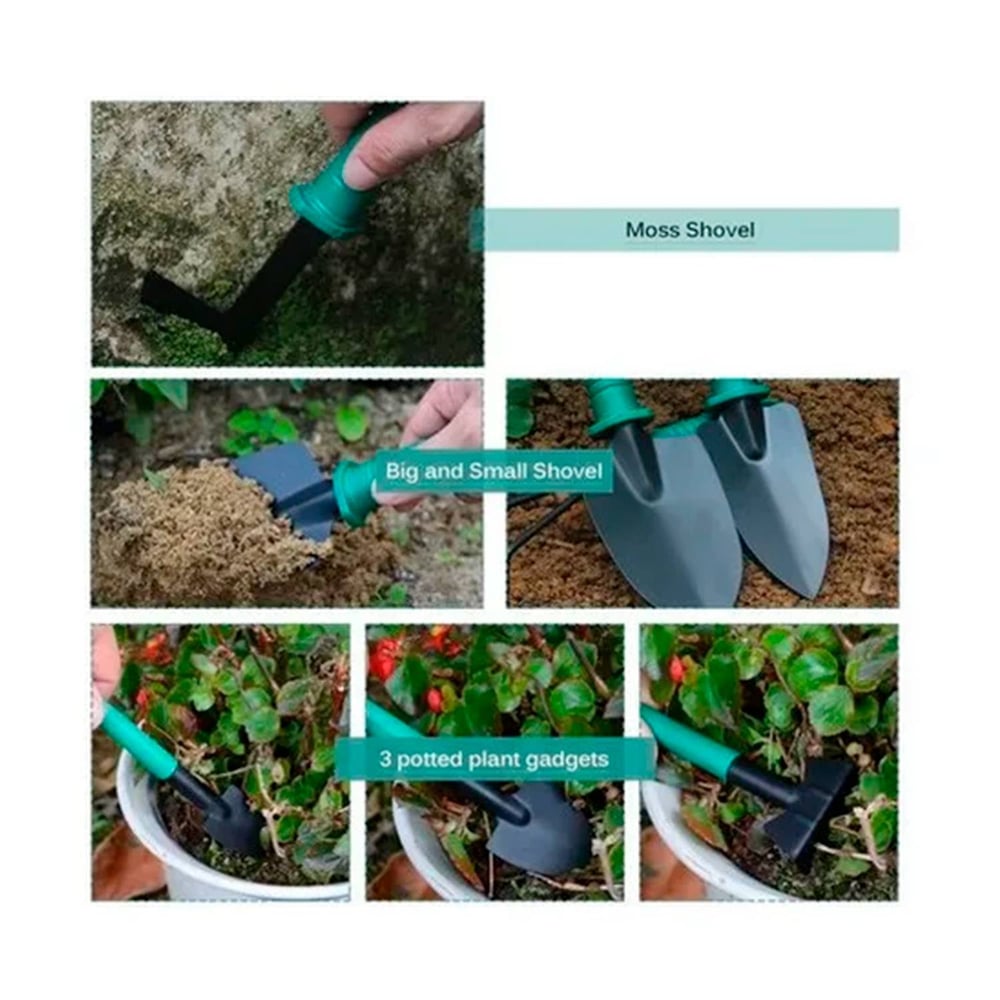 Foto 4 pulgar | Kit De Herramientas De Jardinería Con Rastrillo De Acero Y Tijeras De Podar Con Funda, 10 Unidades - Venta Internacion