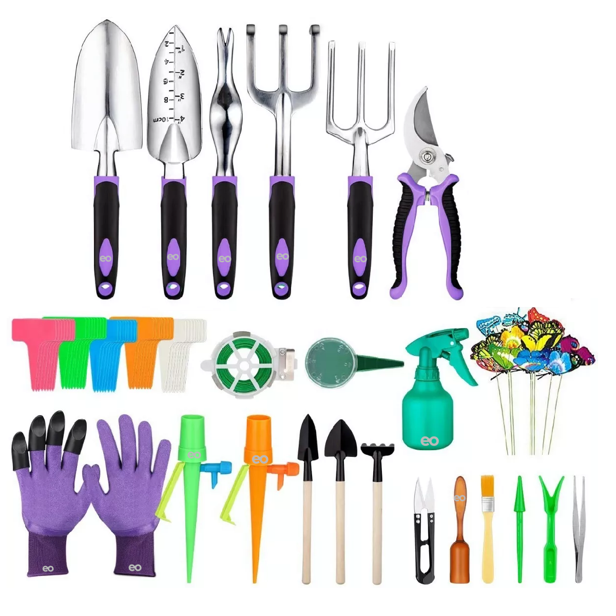 Juego De Herramientas Jardinería Antióxido Plantación 83pcs Eo Safe Imports Esi-11991-1 Purpura