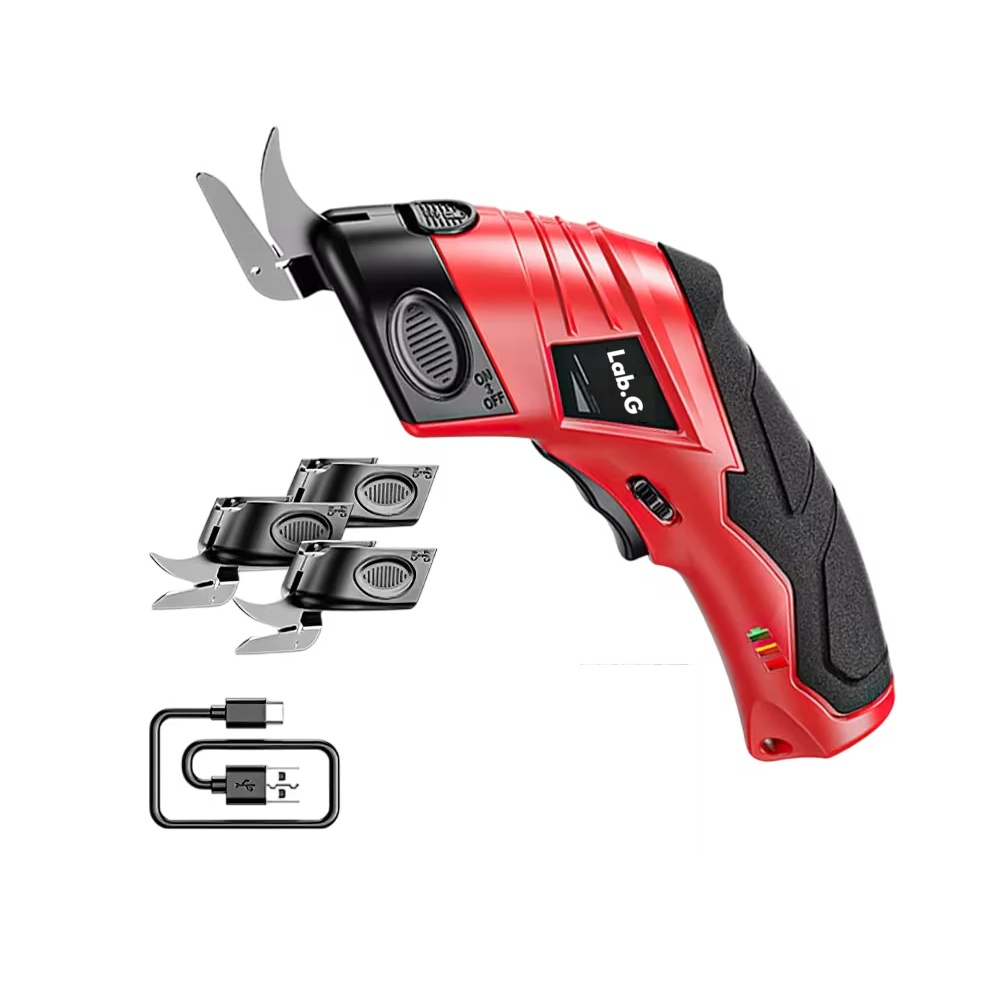 Tijeras Eléctricas Recargable Inalámbrica Para Cortar Cartón Negro Rojo