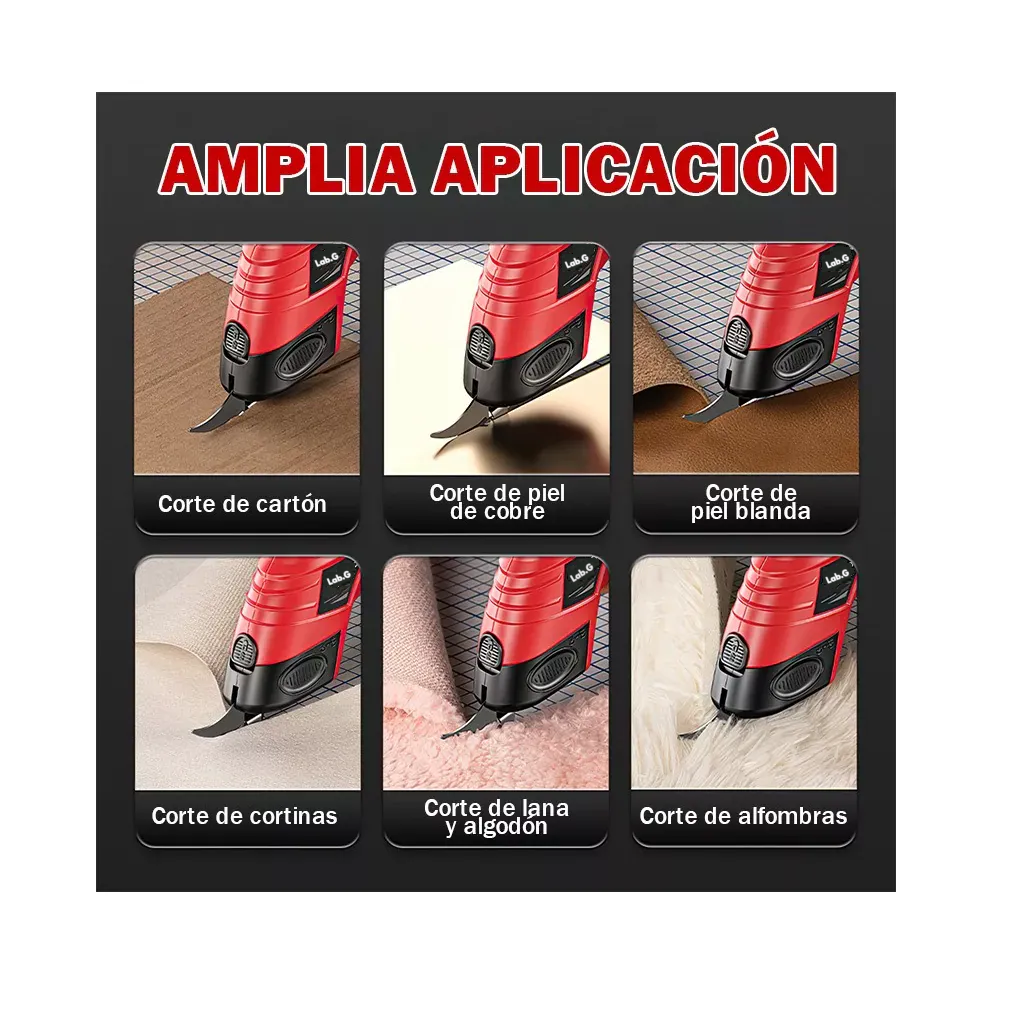 Foto 4 pulgar | Tijeras Eléctricas Recargable Inalámbrica Para Cortar Cartón Negro Rojo