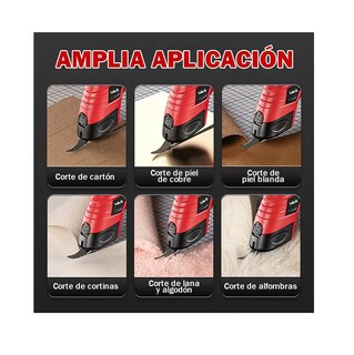 Foto 3 | Tijeras Eléctricas Recargable Inalámbrica Para Cortar Cartón Negro Rojo