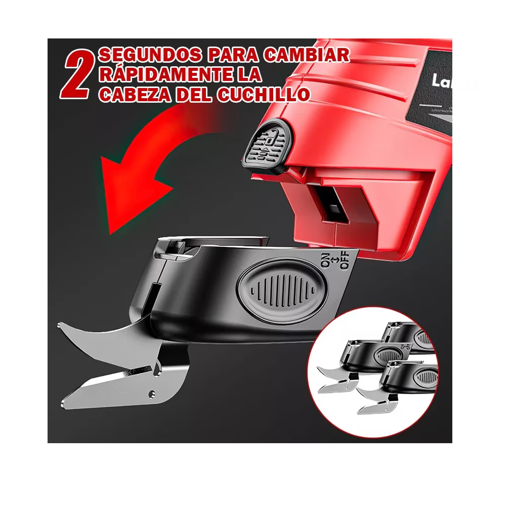 Foto 6 pulgar | Tijeras Eléctricas Recargable Inalámbrica Para Cortar Cartón Negro Rojo