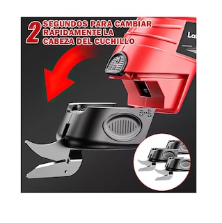 Foto 5 | Tijeras Eléctricas Recargable Inalámbrica Para Cortar Cartón Negro Rojo