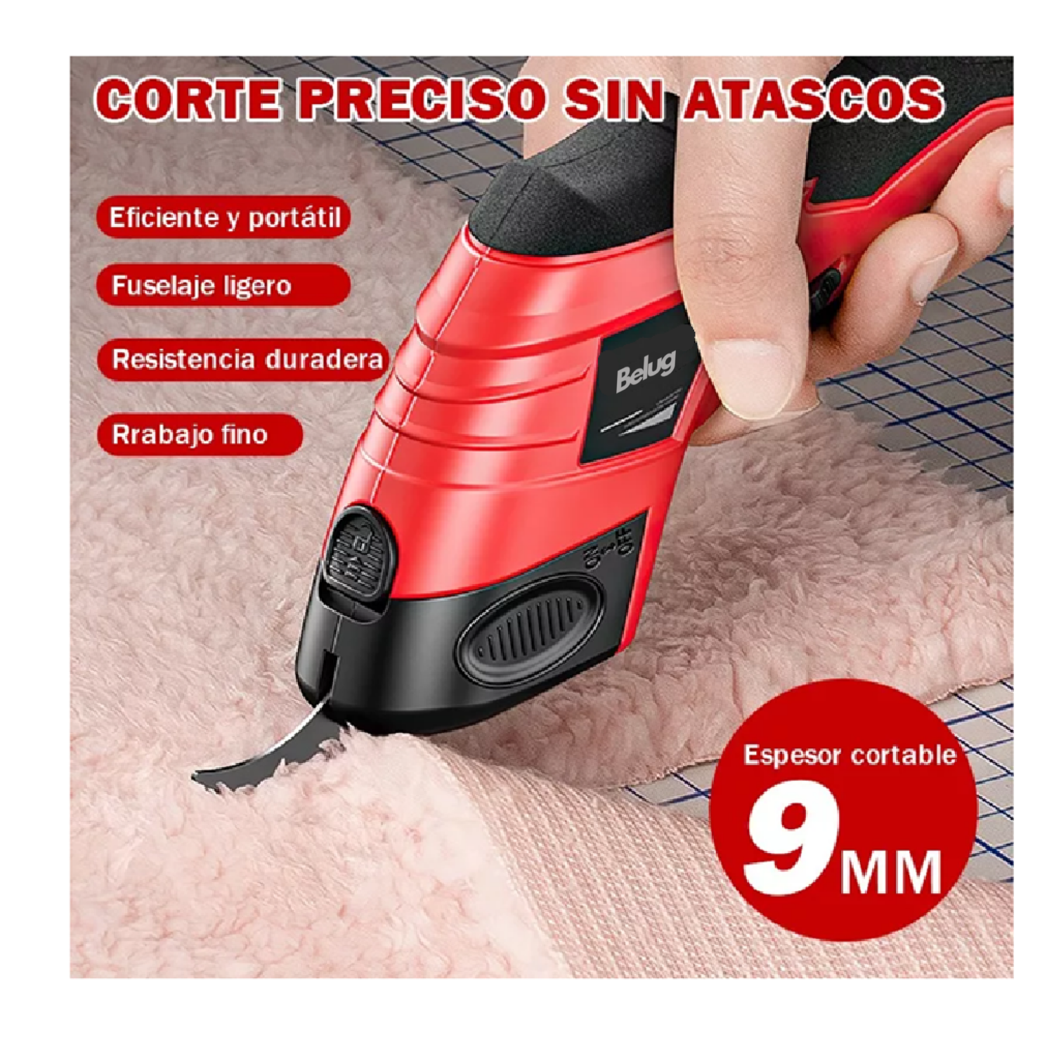 Foto 4 pulgar | Tijeras Eléctricas Belug Recargable Inalámbrica Para Cortar Cartón Negro Rojo