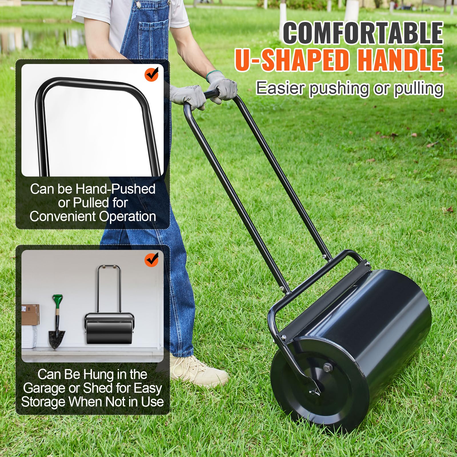 Foto 4 pulgar | Rodillo Para Césped Vevor De 46 Litros De Capacidad, Con Tapón Fácil De Girar Y En Forma De U  - Venta Internacional.