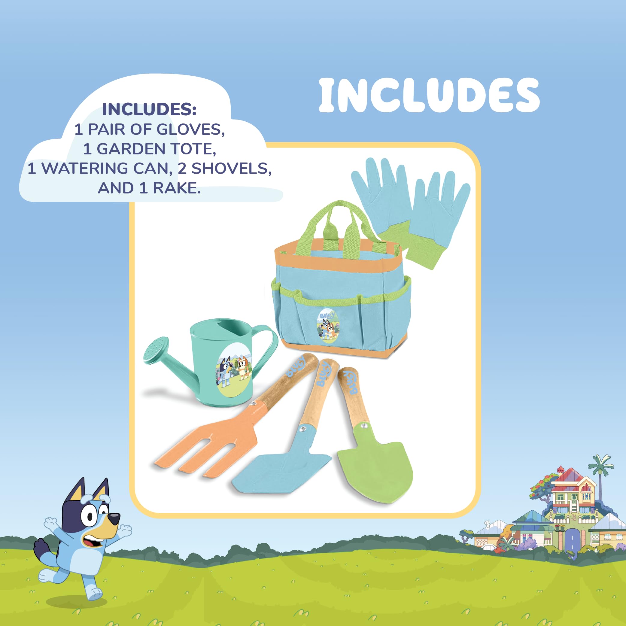Foto 3 pulgar | Set De Jardinería Para Niños Pequeños Bluey Kids Con Regadera Y Guantes - Venta Internacional.