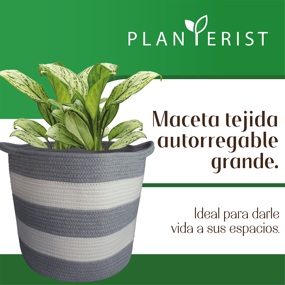 Foto 3 pulgar | Maceta Tejida Autorregable Grande Planterist Gris