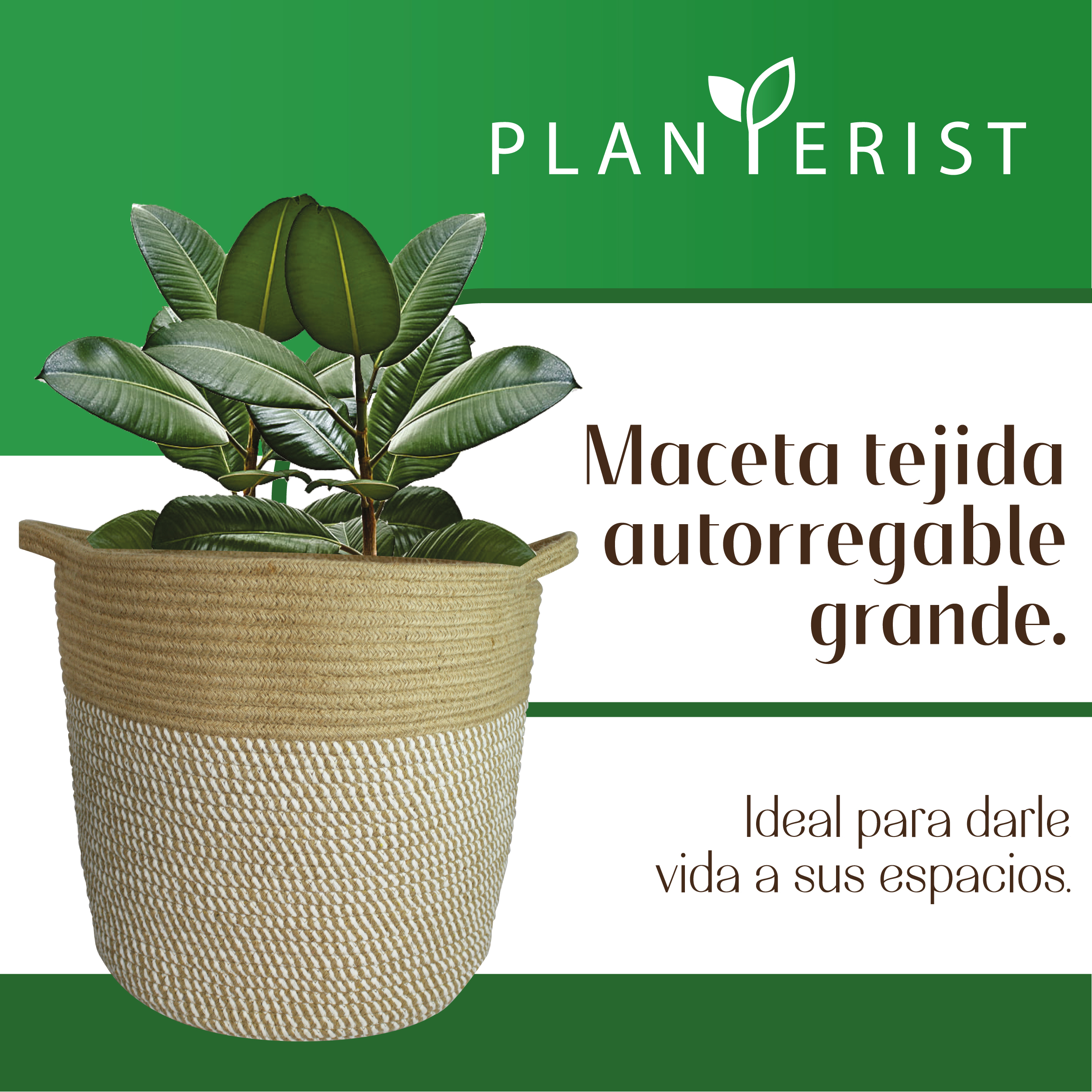 Foto 2 | Maceta Tejida Autorregable Grande Planterist Marrón