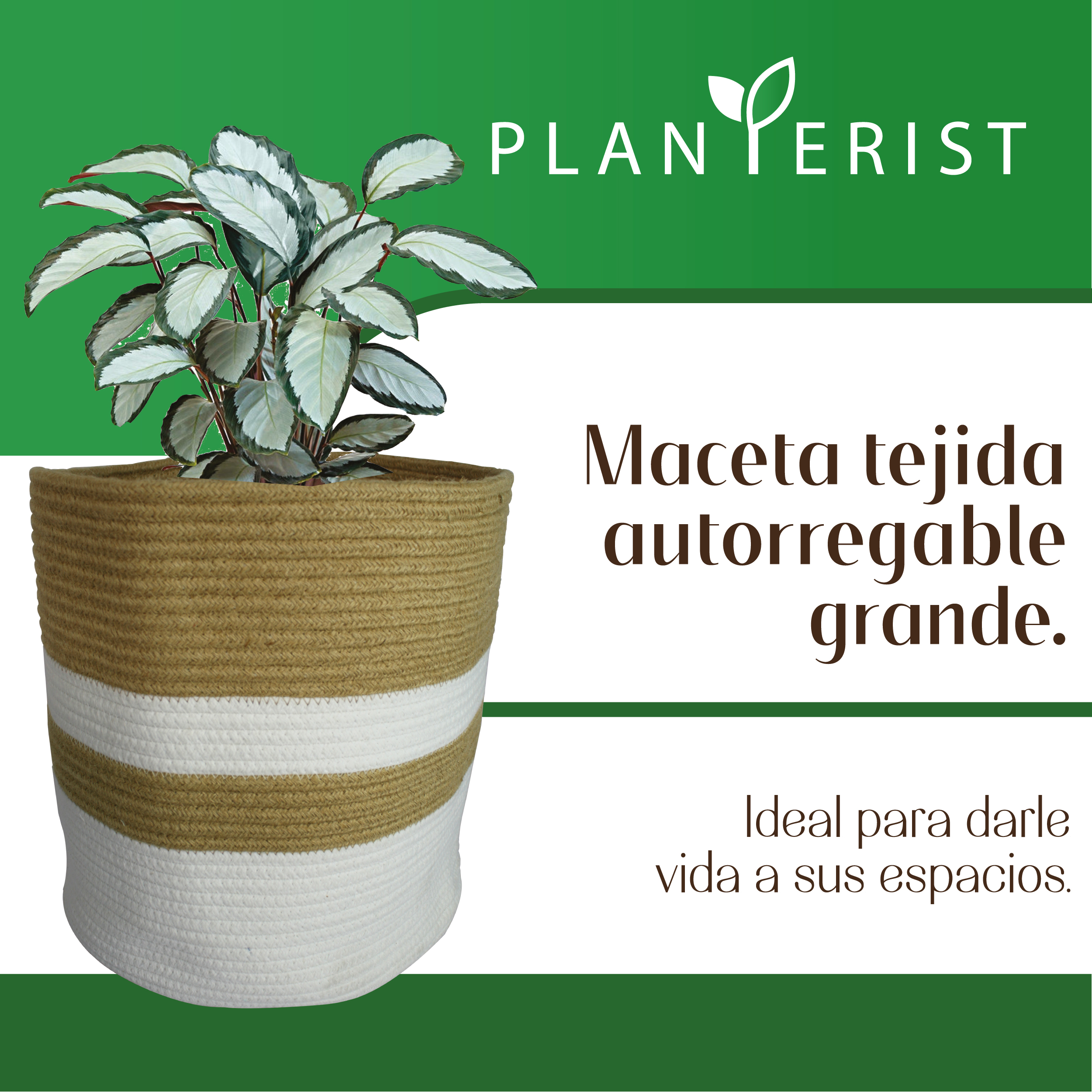 Foto 2 | Maceta Tejida Autorregable Grande Planterist Marrón