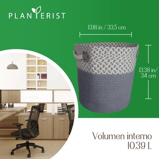Foto 3 | Maceta Tejida Autorregable Grande Planterist Gris