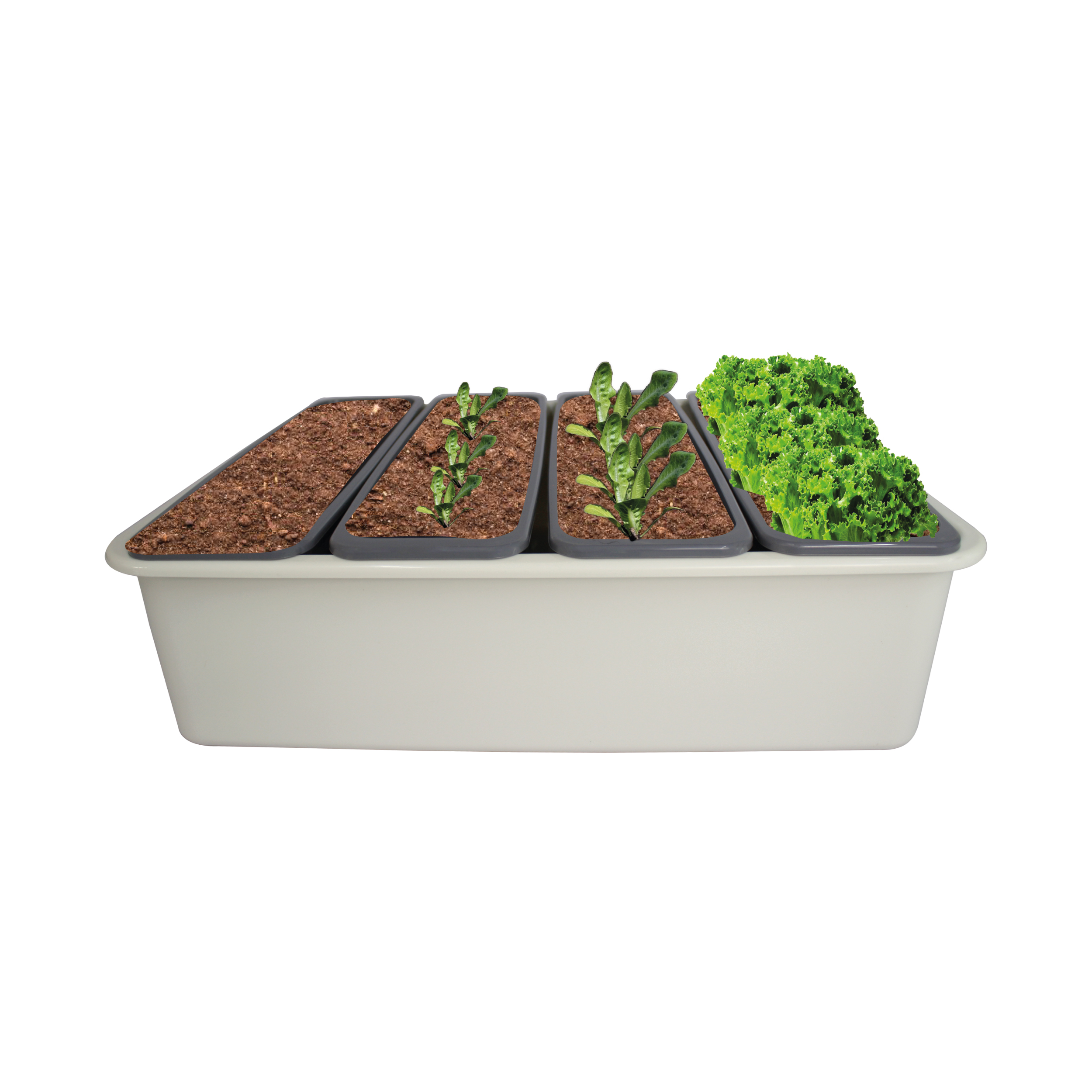 Maceta de Cultivo Autorregable Rectangular Planterist Blanco Brilloso