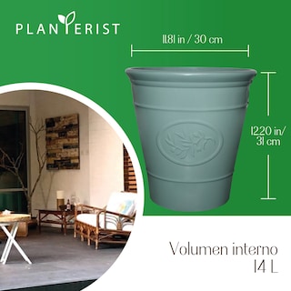 Foto 3 | Maceta Mediana - Acabado Cerámico Elegante Vintage - Planterist - color Verde Brilloso