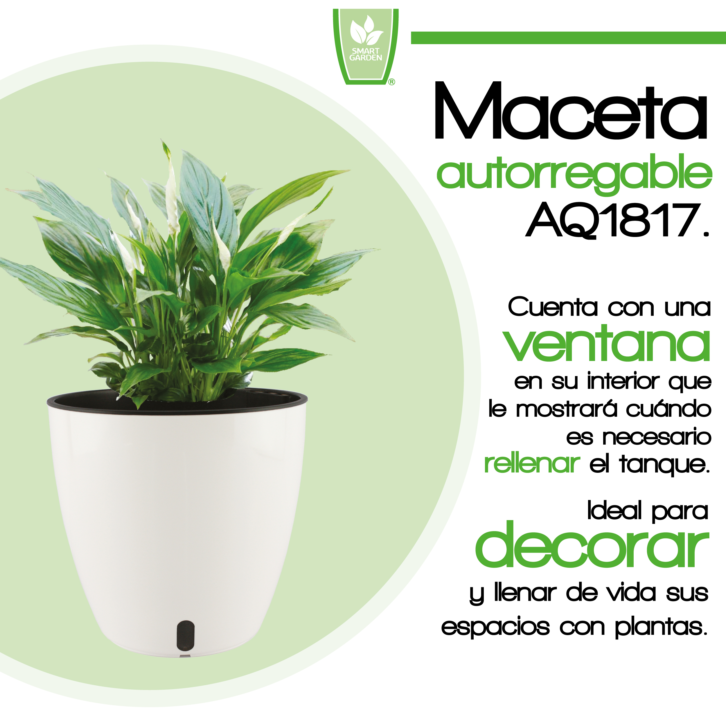 Foto 3 pulgar | Maceta Autorregable Aq1817 Smart Garden color Blanco