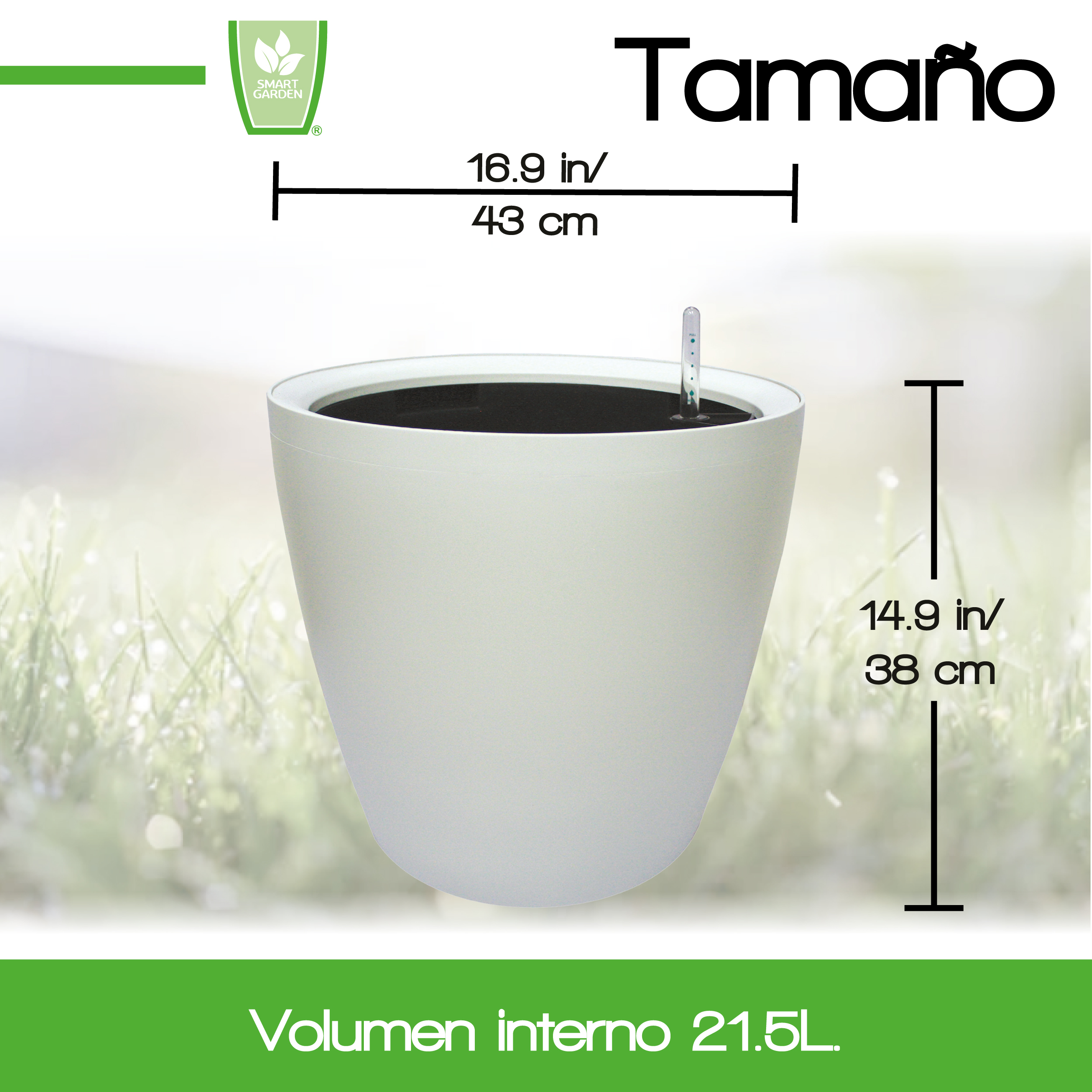 Foto 4 pulgar | Maceta Autorregable Aq4338 - Smart Garden - Grande Moderna - Blanco Mate