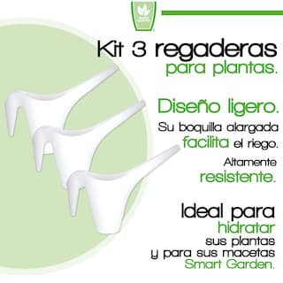 Foto 2 | Kit 3 Regadera Para Plantas De Jardín Gj - Smart Garden - Blanco