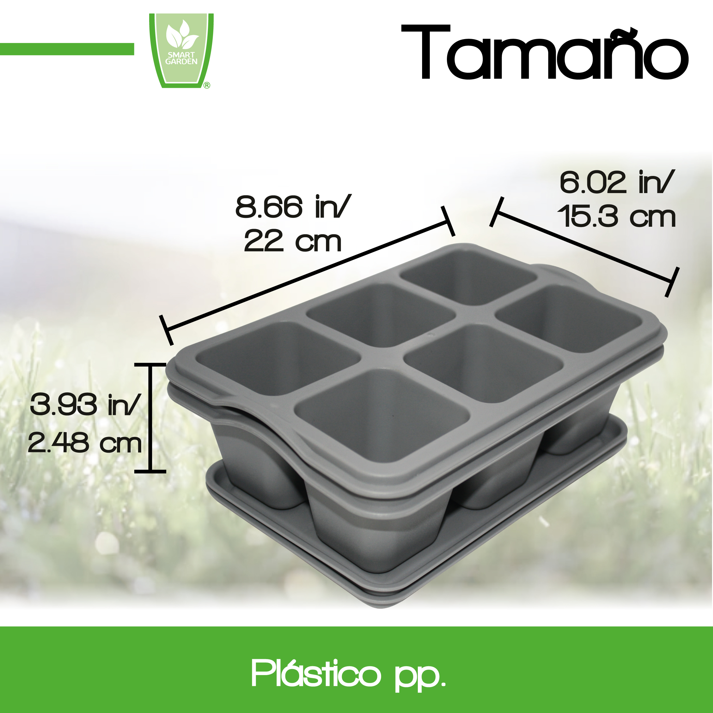 Foto 4 pulgar | Kit 2 Charola Moderna Rectangular Para Suculentas - Smart Garden - Gris