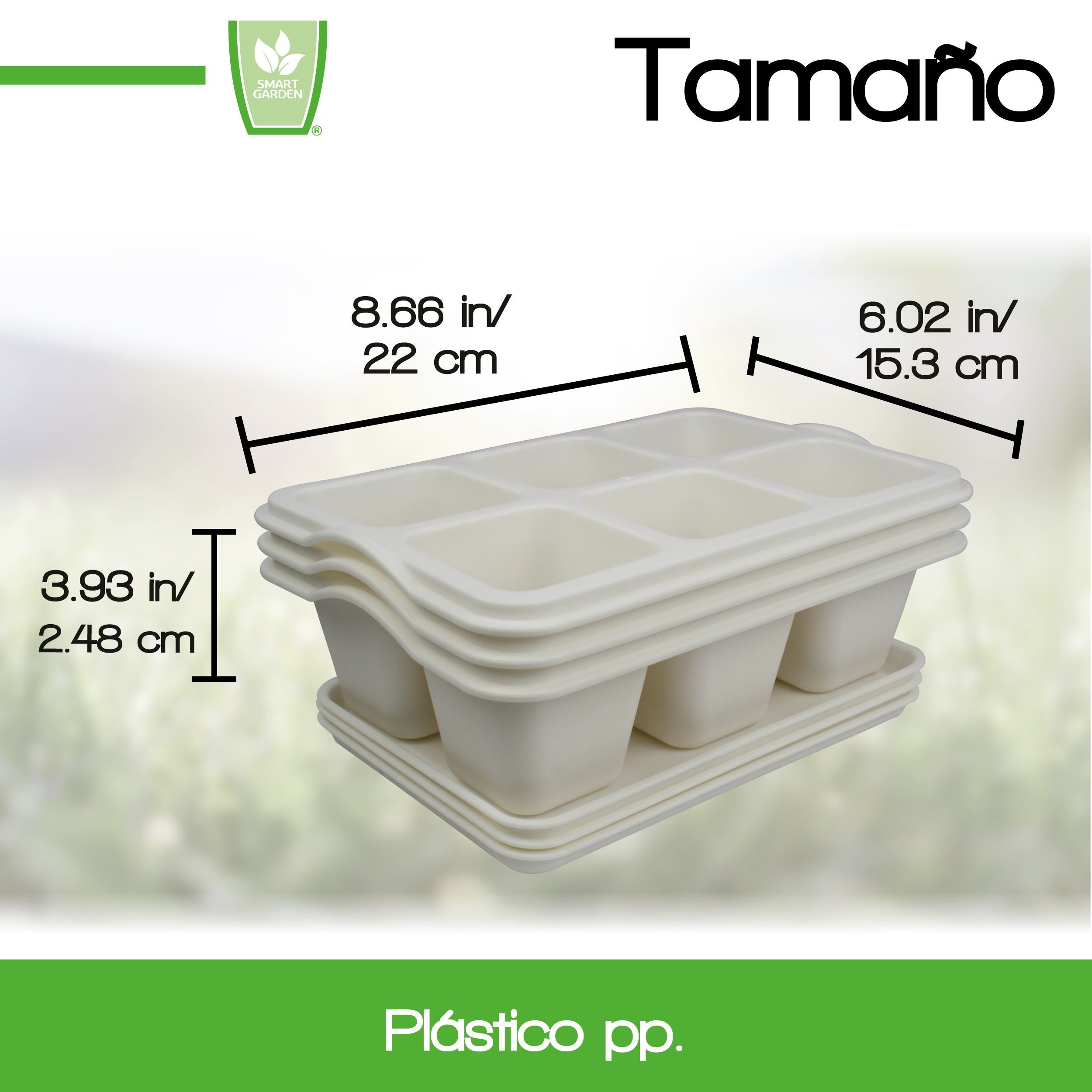 Foto 4 pulgar | Kit de 3 Charola Moderna Rectangular para Suculentas - Smart Garden color Blanco