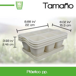 Foto 3 | Kit de 3 Charola Moderna Rectangular para Suculentas - Smart Garden color Blanco
