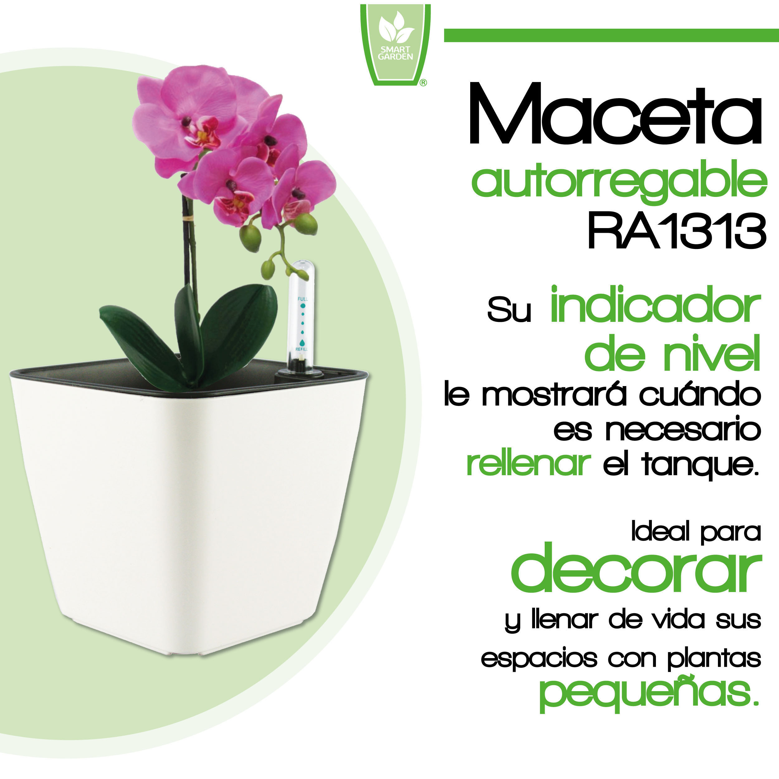 Foto 3 pulgar | Maceta Autorregable Ra1313 - Smart Garden color Blanco Brilloso