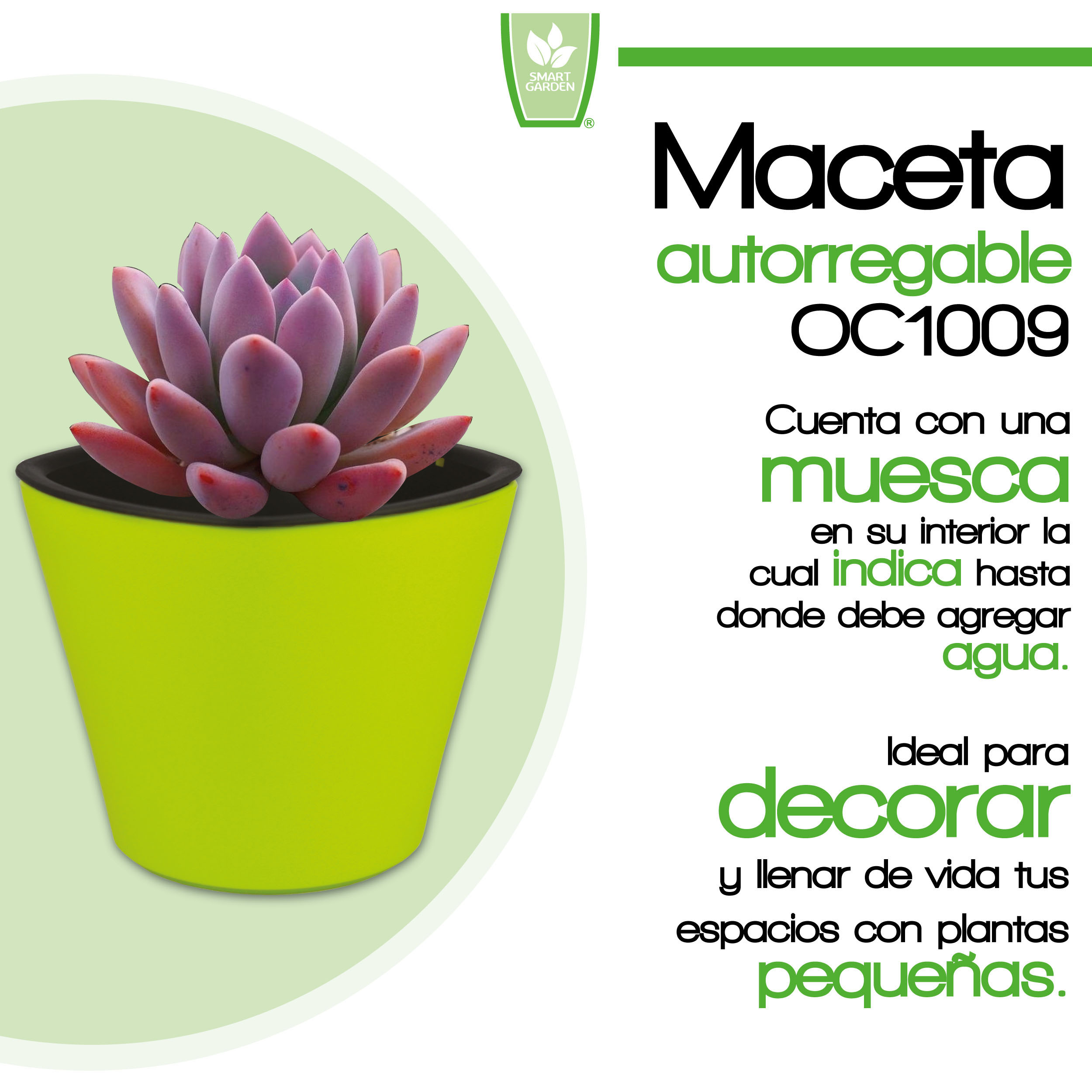 Foto 3 pulgar | Maceta Autorregable Oc1009 - Smart Garden color Verde Brilloso