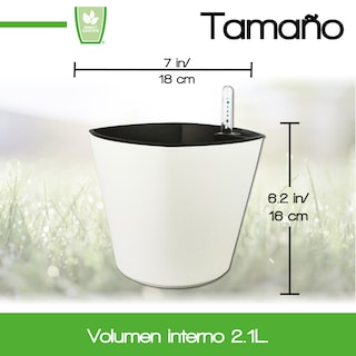 Foto 3 | Kit de 6 Maceta Autorregable Oc1816 Decorativa, Ovalada, - Smart Garden color Blanco Mate