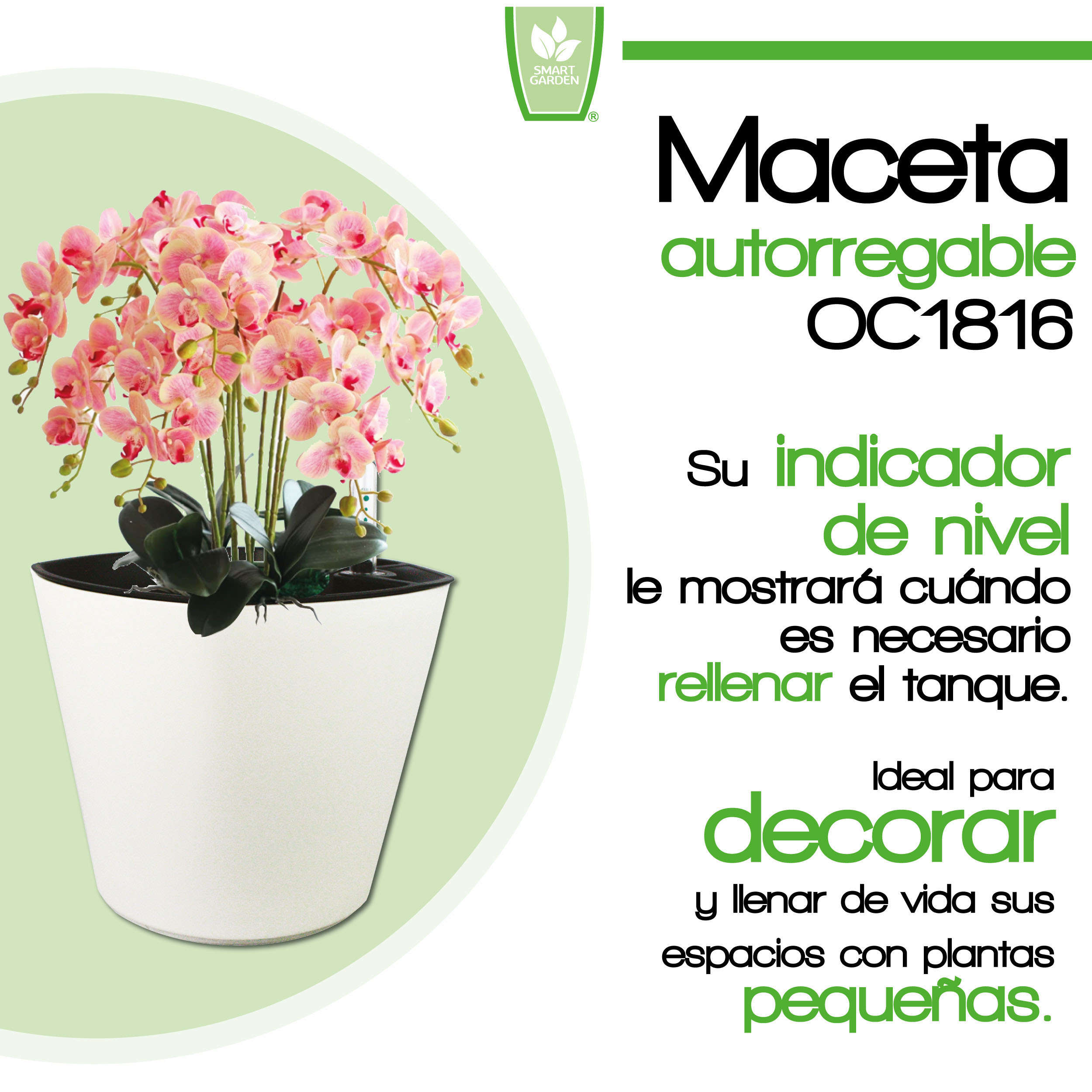 Foto 3 pulgar | Maceta Autorregable Oc1816 - Smart Garden color Blanco Mate