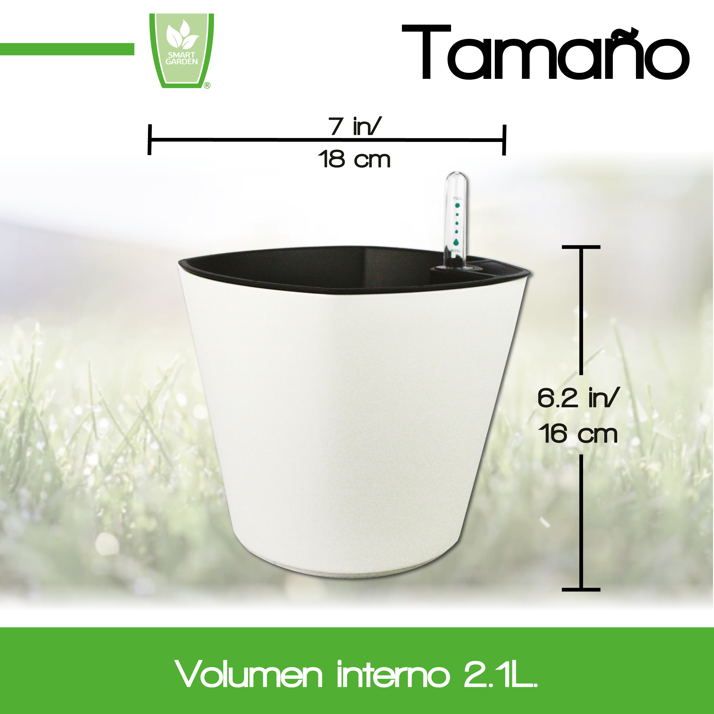 Foto 3 | Maceta Autorregable Oc1816 - Smart Garden color Blanco Mate