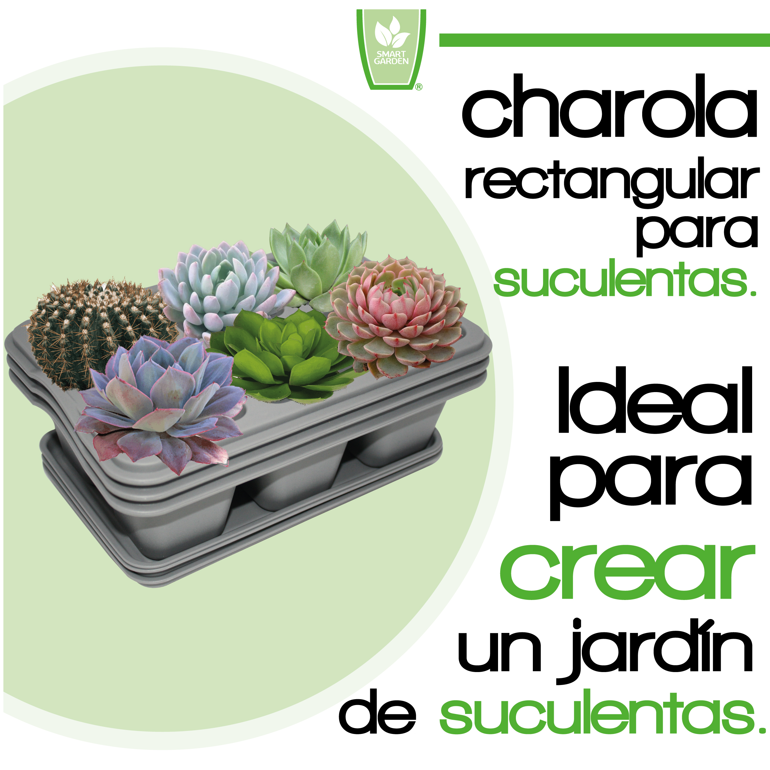 Foto 3 pulgar | Kit de 3 Charola Moderna Rectangular para Suculentas - Smart Garden color Gris