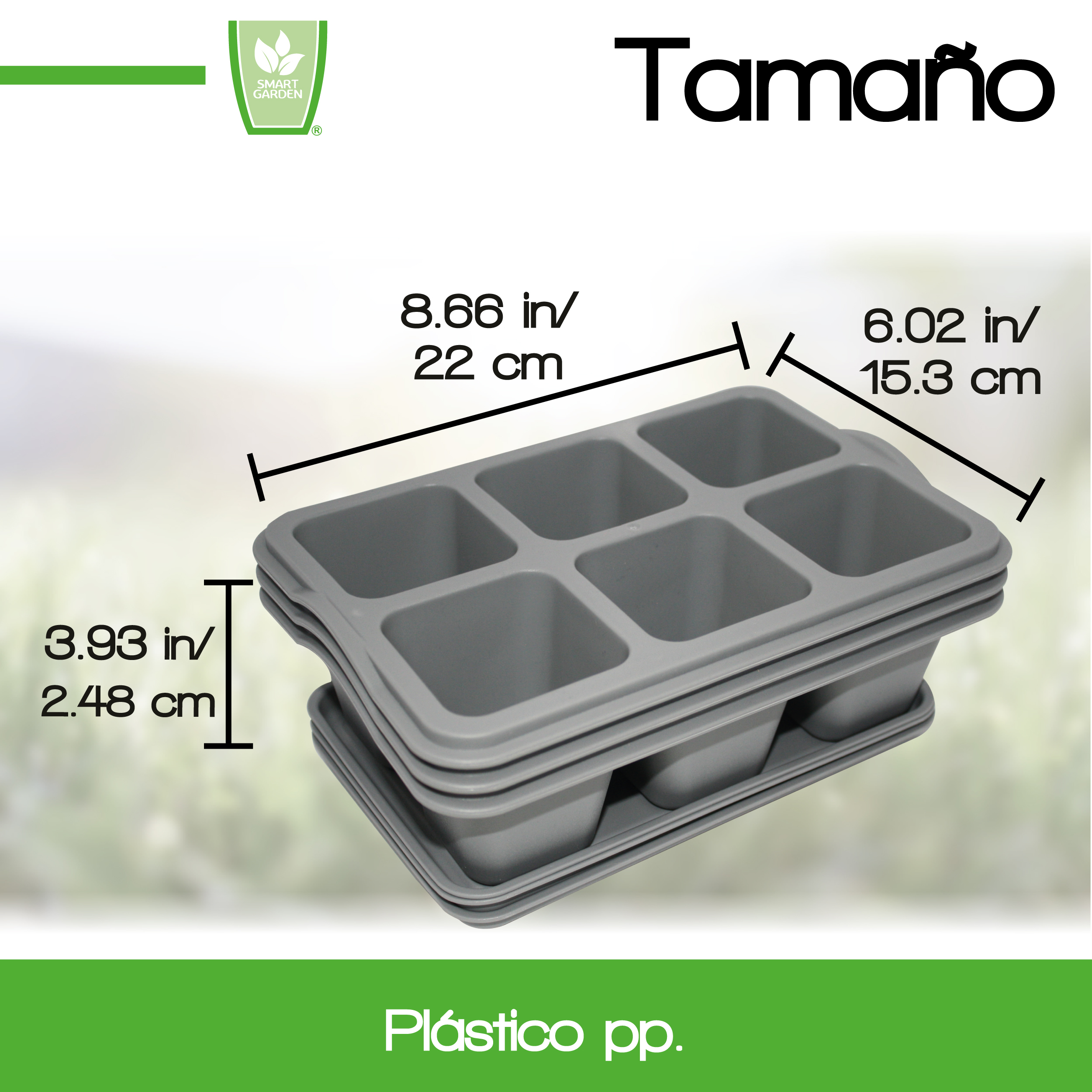 Foto 4 pulgar | Kit de 3 Charola Moderna Rectangular para Suculentas - Smart Garden color Gris