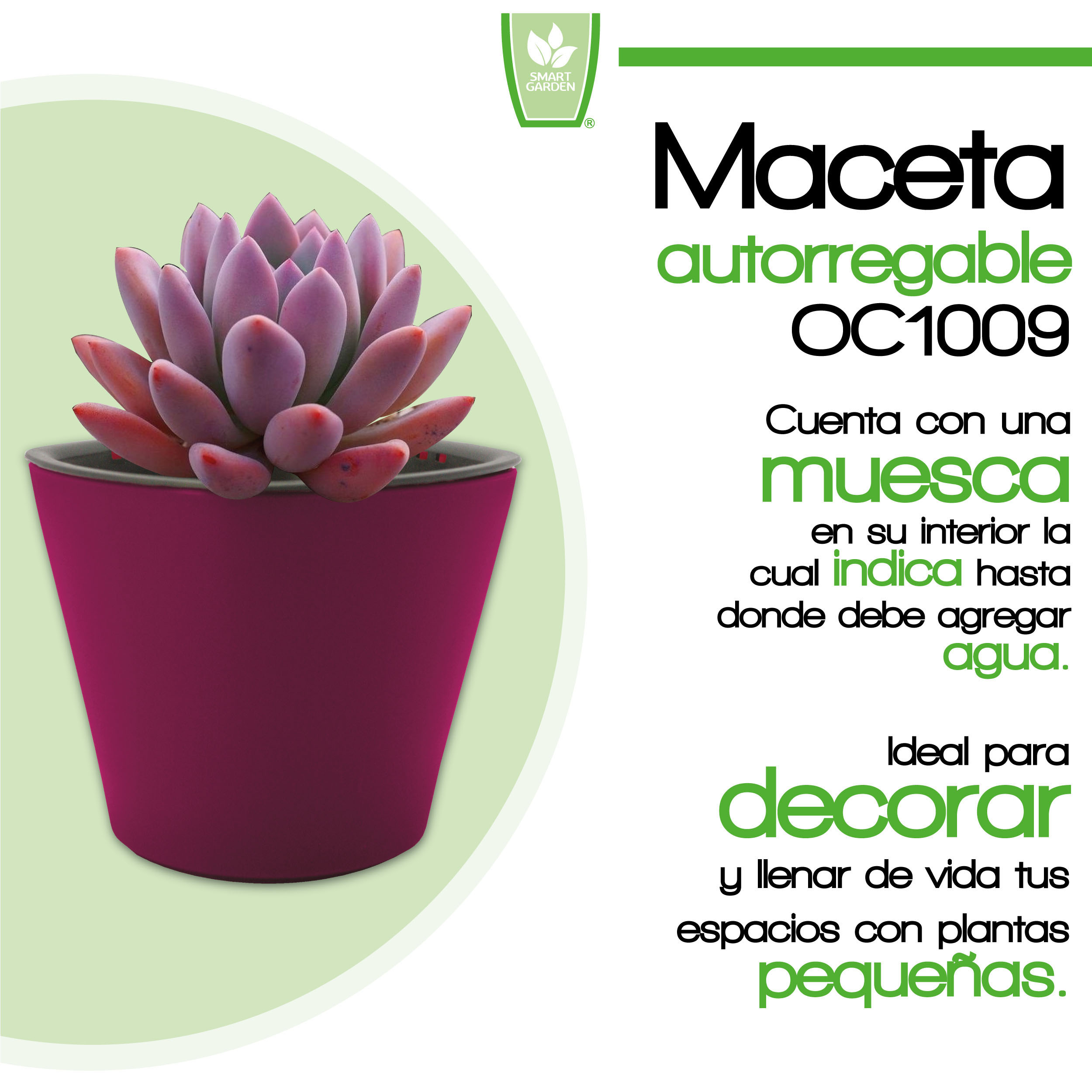 Foto 3 pulgar | Maceta Autorregable Oc1009 - Smart Garden Rouge Brilloso