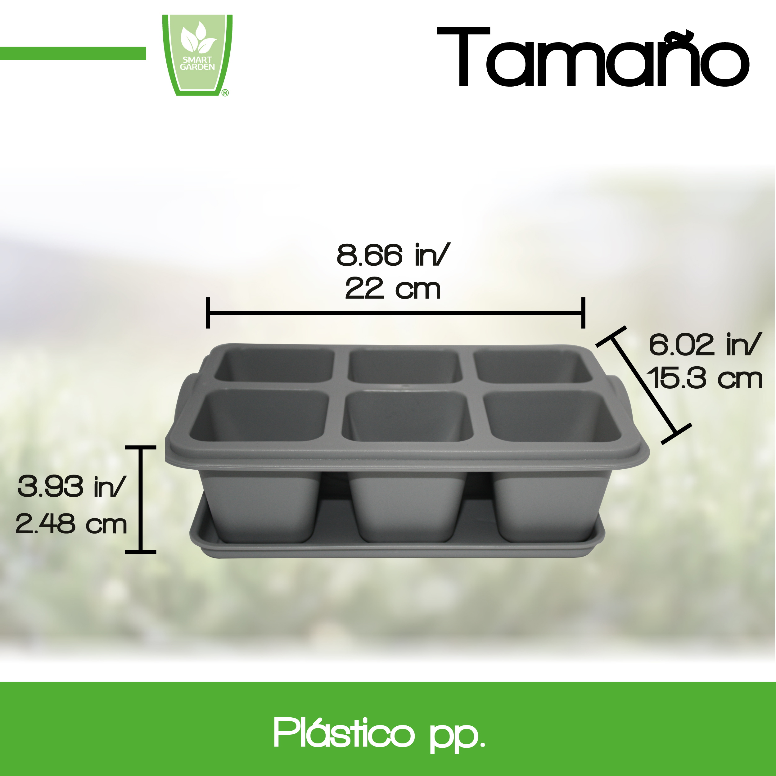 Foto 4 pulgar | Charola Moderna Rectangular Para Suculentas Smart Garden Gris