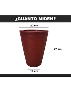 Foto 3 | Maceta Minimalista Cilíndrica Hanlob Mejor Que Fibra De Vidrio Color Tinto