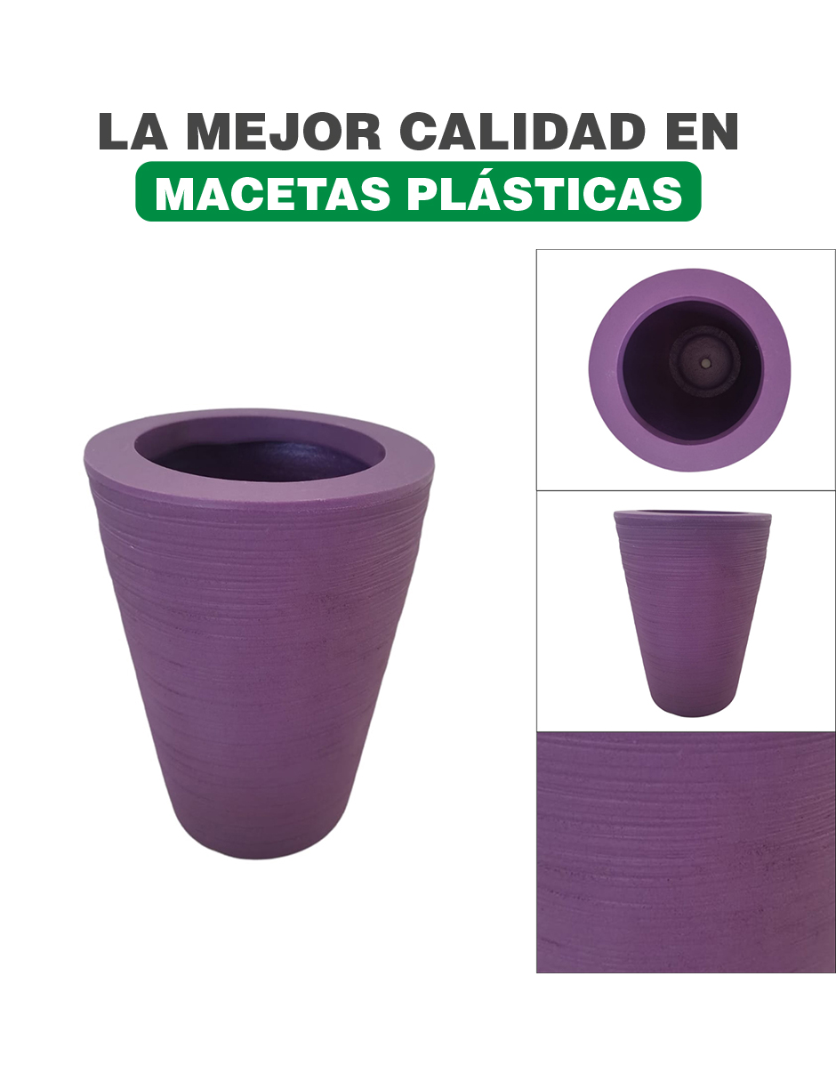 Foto 3 pulgar | Maceta Minimalista Cilíndrica Hanlob Mejor Que Fibra De Vidrio Color Morado