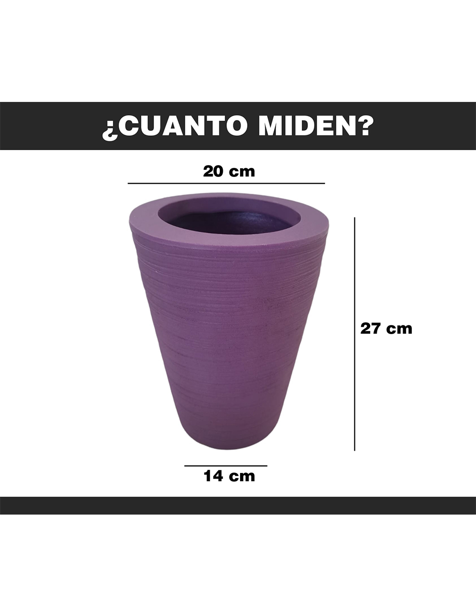 Foto 4 pulgar | Maceta Minimalista Cilíndrica Hanlob Mejor Que Fibra De Vidrio Color Morado