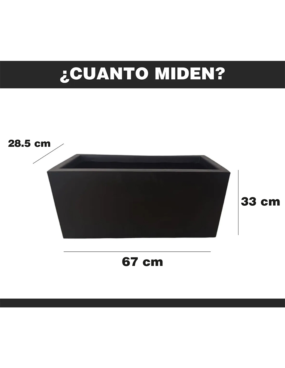 Foto 4 pulgar | Maceta Minimalista Hanlob Jardinera color Negro Mejor que la Fibra de Vidrio