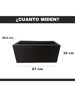 Foto 3 | Maceta Minimalista Hanlob Jardinera color Negro Mejor que la Fibra de Vidrio