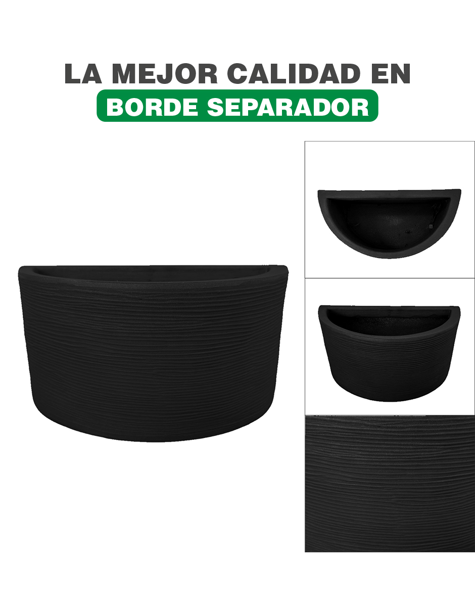 Foto 2 | Maceta Minimalista Hanlob Medio círculo color Negro Mejor que la Fibra de Vidrio