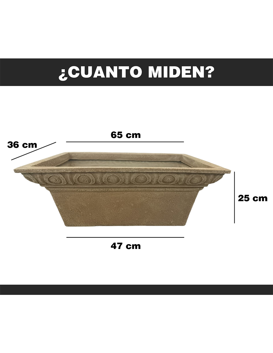 Foto 4 pulgar | Maceta Minimalista Hanlob Jardinera color Beige