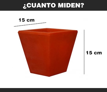 Foto 3 | Maceta Minimalista Hanlob Piramidal color Naranja Mejor que la Fibra de Vidrio
