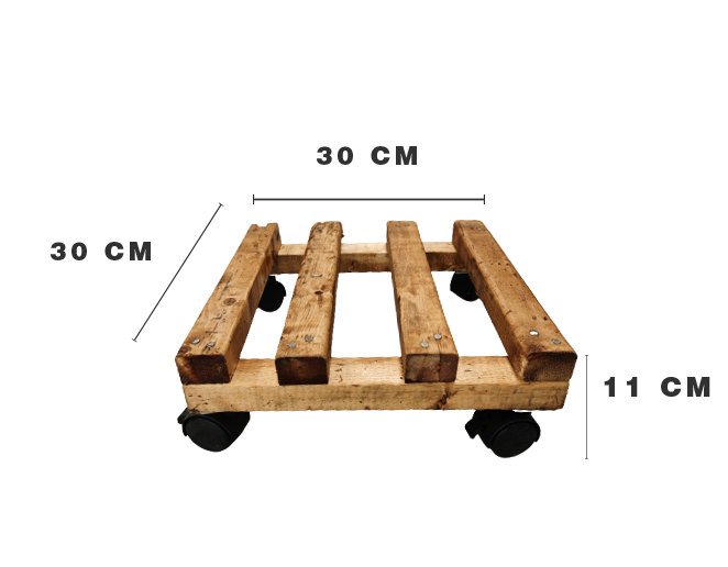 Foto 3 | Soporte de Maceta Hanlob color Marrón de Madera y con Ruedas
