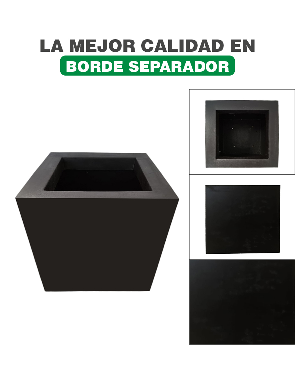 Foto 2 | Maceta Minimalista Hanlob Cubo Mejor Que Fibra De Vidrio Color Negro