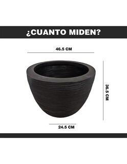 Foto 3 | Maceta Minimalista Hanlob Cilíndrico color Negro