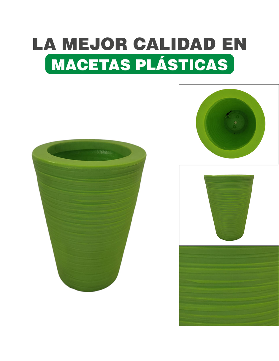 Foto 3 pulgar | Maceta Minimalista Cilíndrica Hanlob Mejor Que Fibra De Vidrio Color Verde