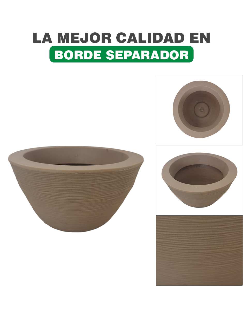 Foto 3 pulgar | Maceta Minimalista Hanlob Tazón Mejor Que Fibra De Vidrio Color Beige